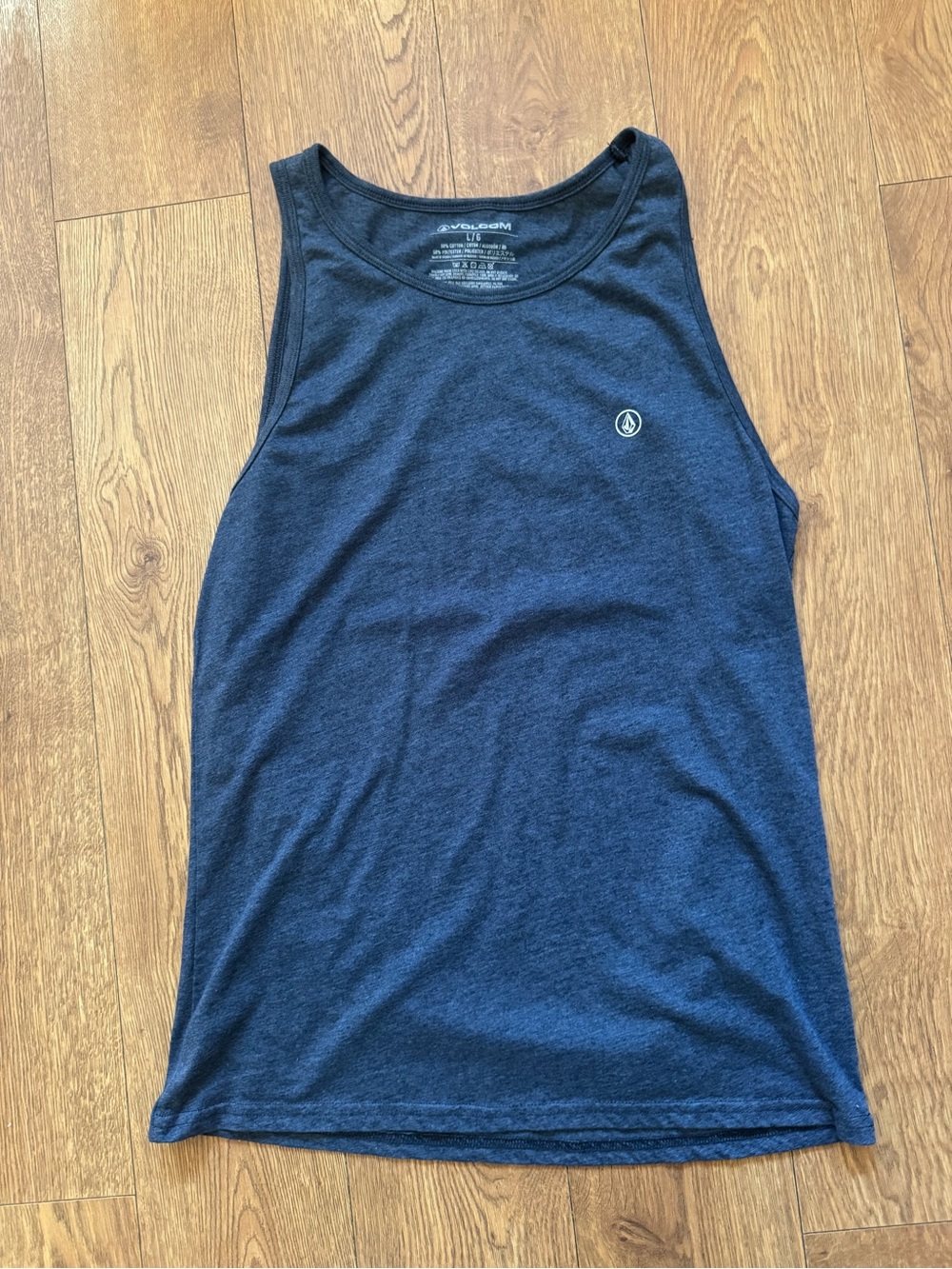 Volcom Women’s Large Heathered Blue Tank Top Soft Casual Sleeveless